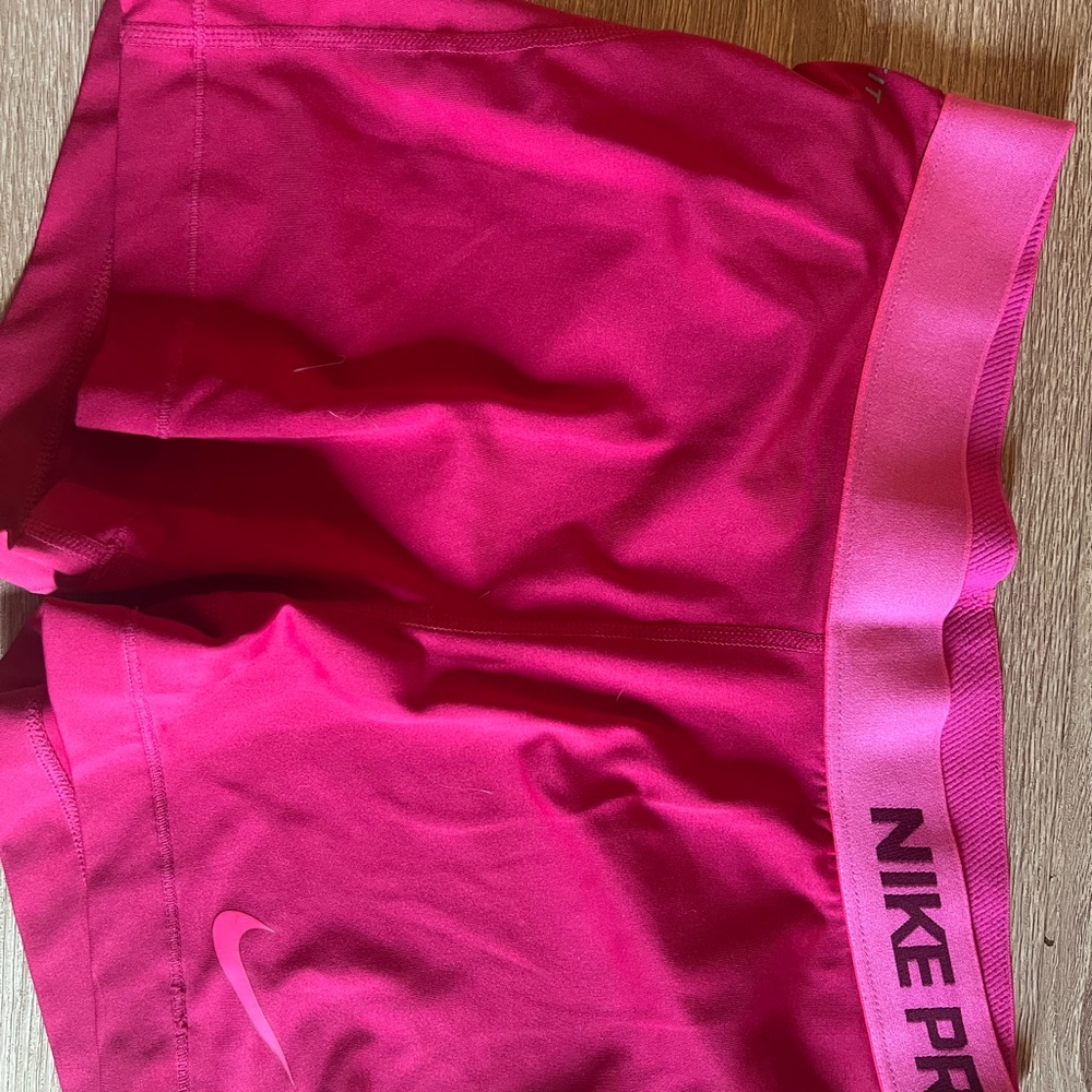 Nike Women's Fuchsia Pro Athletic Shorts